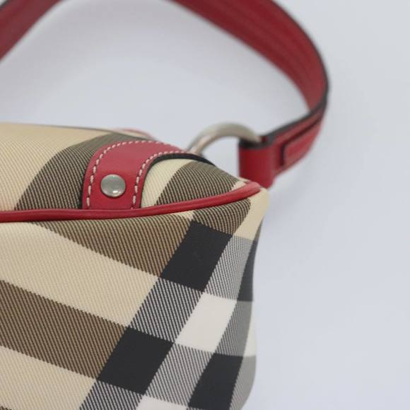 BURBERRY Nova Check Shoulder Bag PVC Beige Silver Auth 93825 - Picture 15 of 16